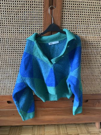 Pullover blau/ grün