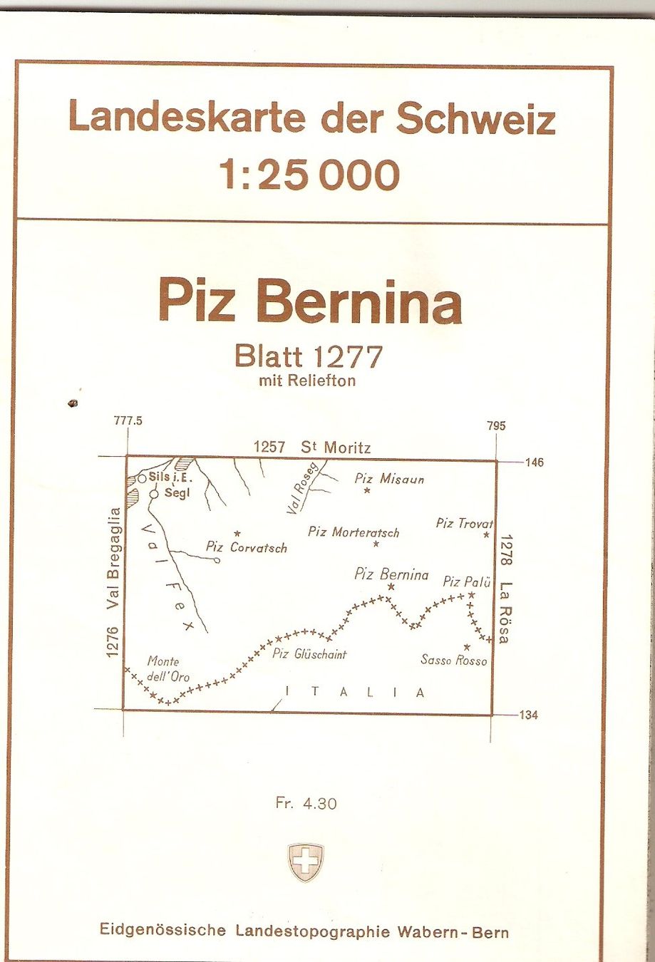 Cartine & Atlanti: Piz Bernina 1 : 25'000 – Usato da Richterswil venduto da solalex