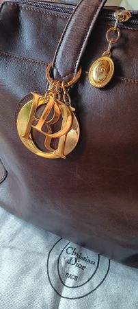 DIOR Vintage Leder-Handtasche dunkelbraun