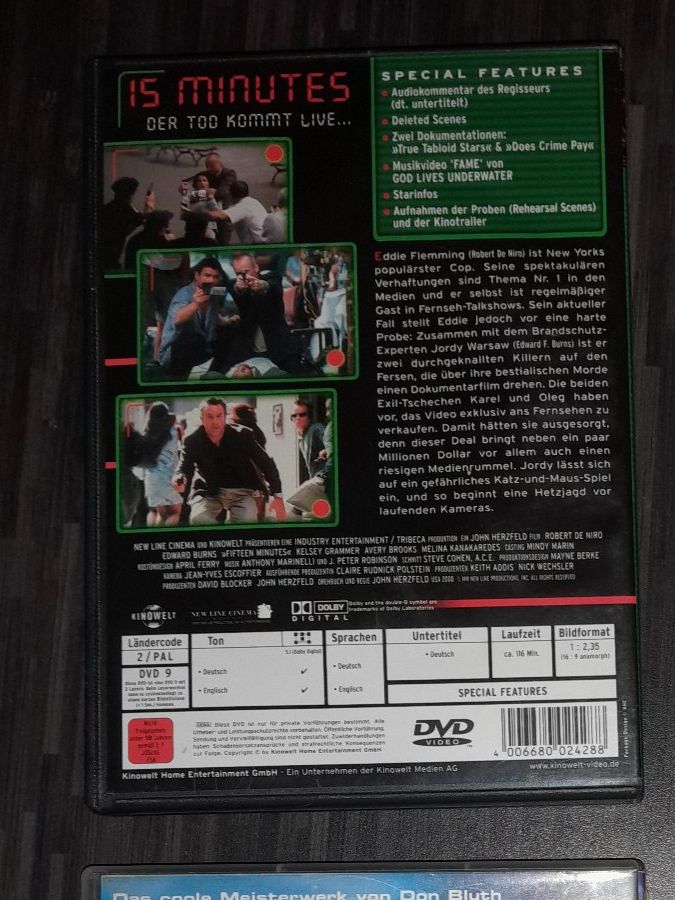 Tutti i DVDs: 15 Minutes - Spielfilm auf  DVD – Usato da Steffisburg venduto da FutureOne 1