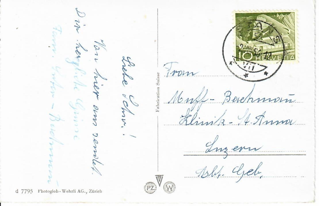Ansichtskarten: Stans  1956 – Gebraucht aus Hochdorf von Ziegel-16 1