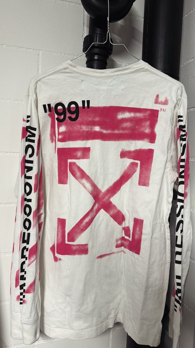 Off-White T-Shirts: OFF-WHITE 'Impressionism' Diag Stencil Long Sleeve Shirt – Neu (gemäss Beschreibung) aus Herrliberg von ResellerZH