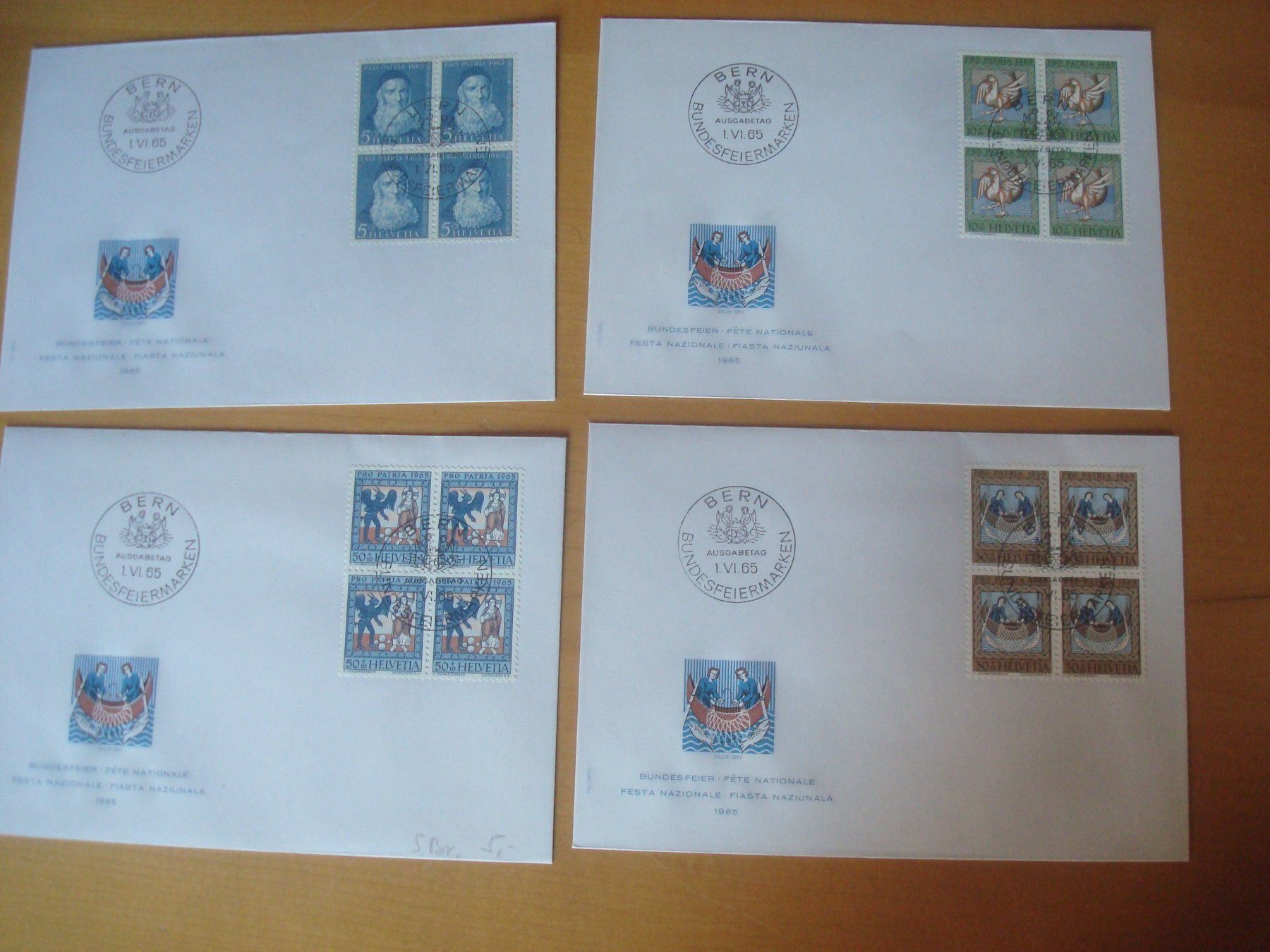 Tutti i francobolli: PP 1965 FDC Serie und 4er – Usato da Gordola venduto da Polentaefung 2