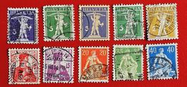 HELVETIA TELLKNABE LOT AUS 108 -157 MEHRERE VOLLSTEMPEL 1908