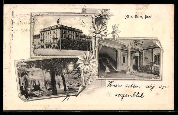 Ansichtskarten: Basel, Hotel Euler, Innen- und Aussenans – Gebraucht aus Berlin von bartko-reher