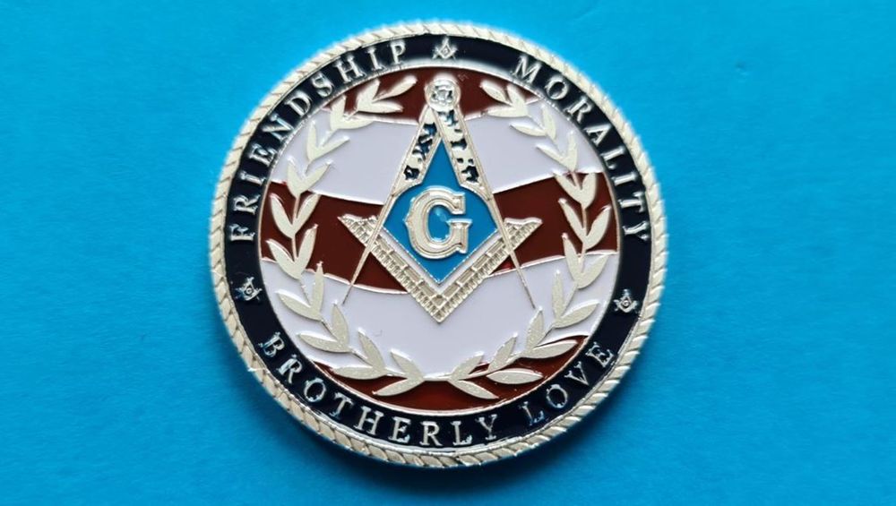 Freimaurer Challenge Münze – Vergoldete Sammelmünze Für Militärveteranen, 4 Cm Durchmesser