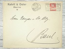 TR13 Enveloppe + Timbre Suisse 1927