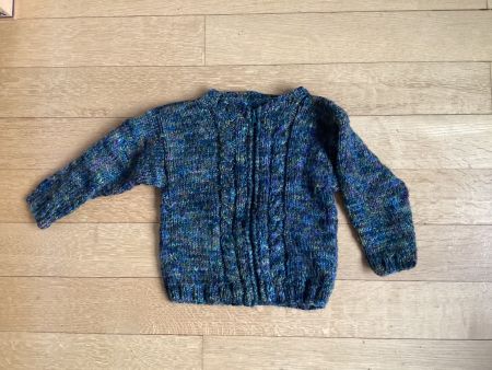 Strickjacke blau meliert mit Reissverschluss neu