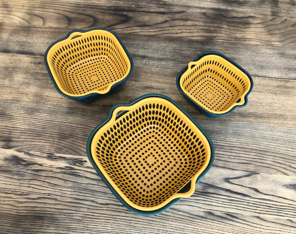 6-teiliges Sieb-Set Aus Kunststoff - Doppellagig Für Obst & Gemüse