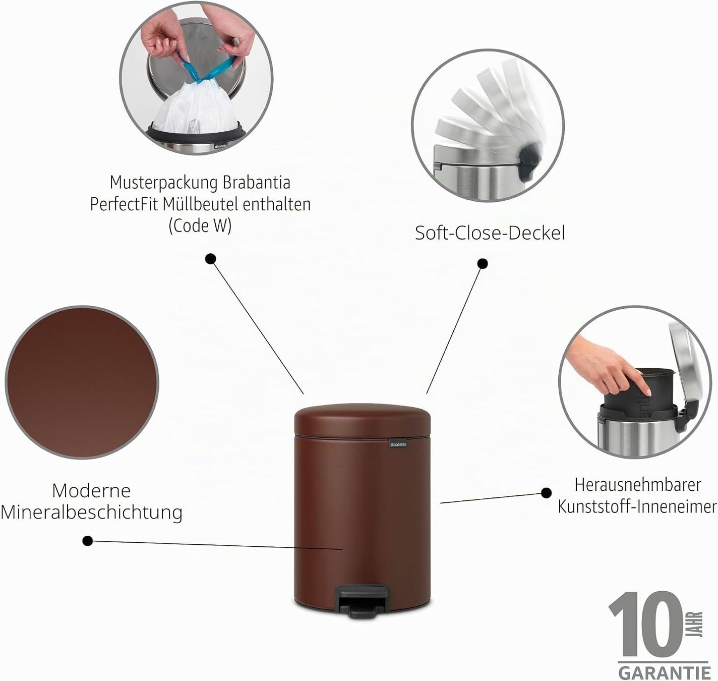 Brabantia Poubelles: BRABANTIA Treteimer NewIcon 5 l – Neuf (Voir description) à Kägiswil par nick333 1