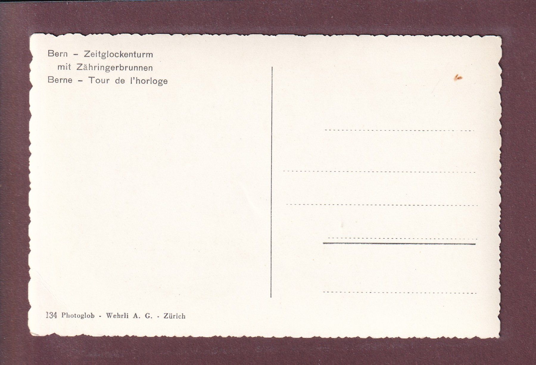 Cartes postales: BERN - Zähringerbrunnen - Zeitglockenturm – D'occasion à Pully par nicecards 1