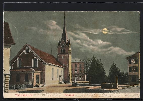 Ansichtskarten: Walzenhausen, Kirchplatz mit Kirche bei  – Gebraucht aus Berlin von bartko-reher