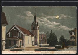 Walzenhausen, Kirchplatz mit Kirche bei 
