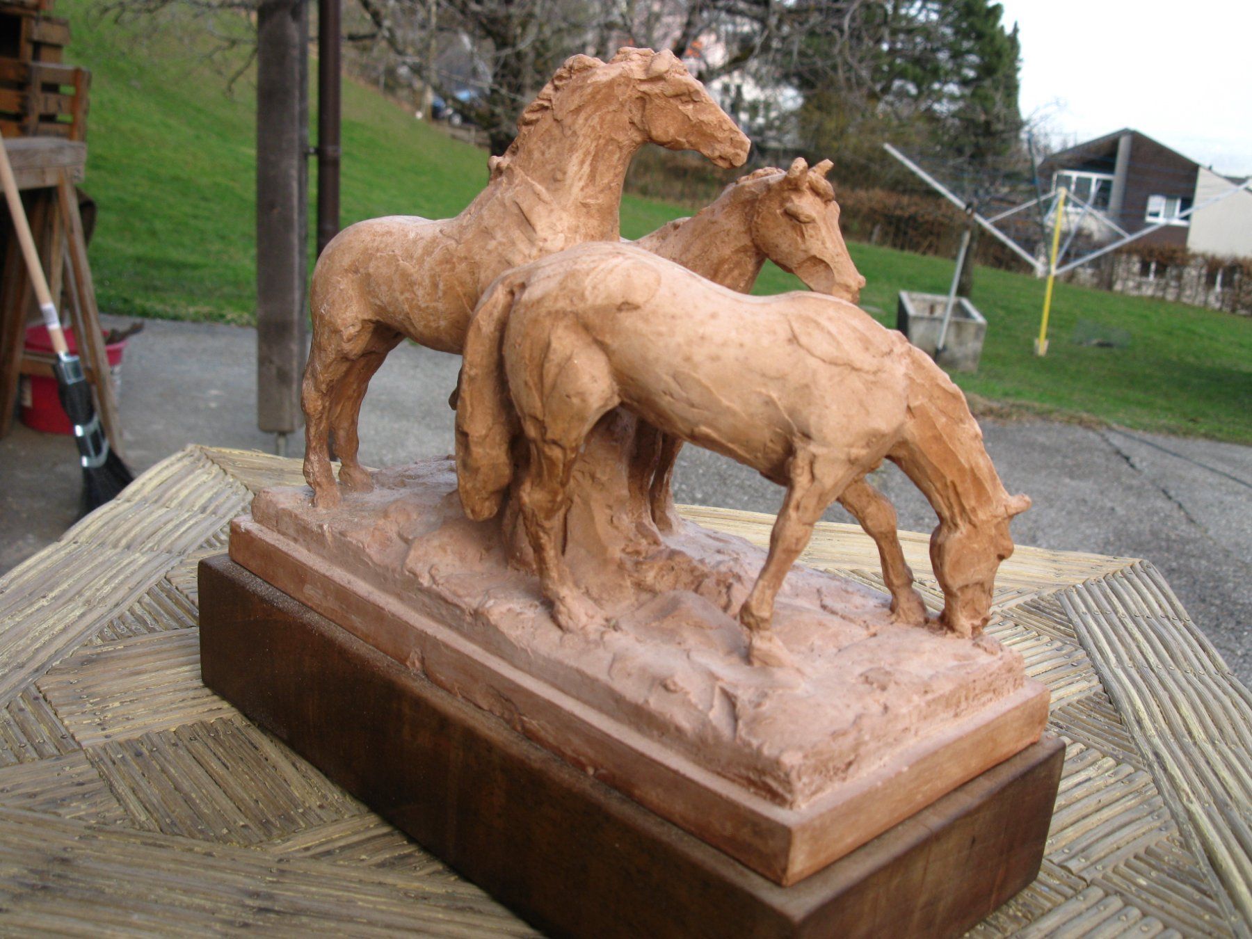 Sculture & Statue: Terrakotta Pferdegruppe – Usato da Altstätten venduto da antikundart 5