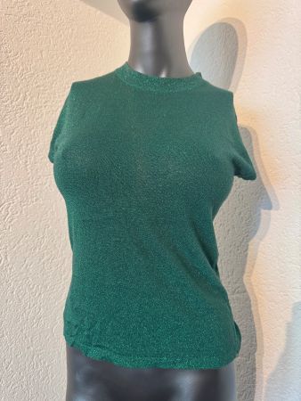 Smaragdgrünes Kurzarmshirt mit Rundhalsausschnitt Gr S- M