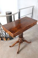 T0042 Antike Spieltisch-Konsole Nussbaum Biedermeier ~1820