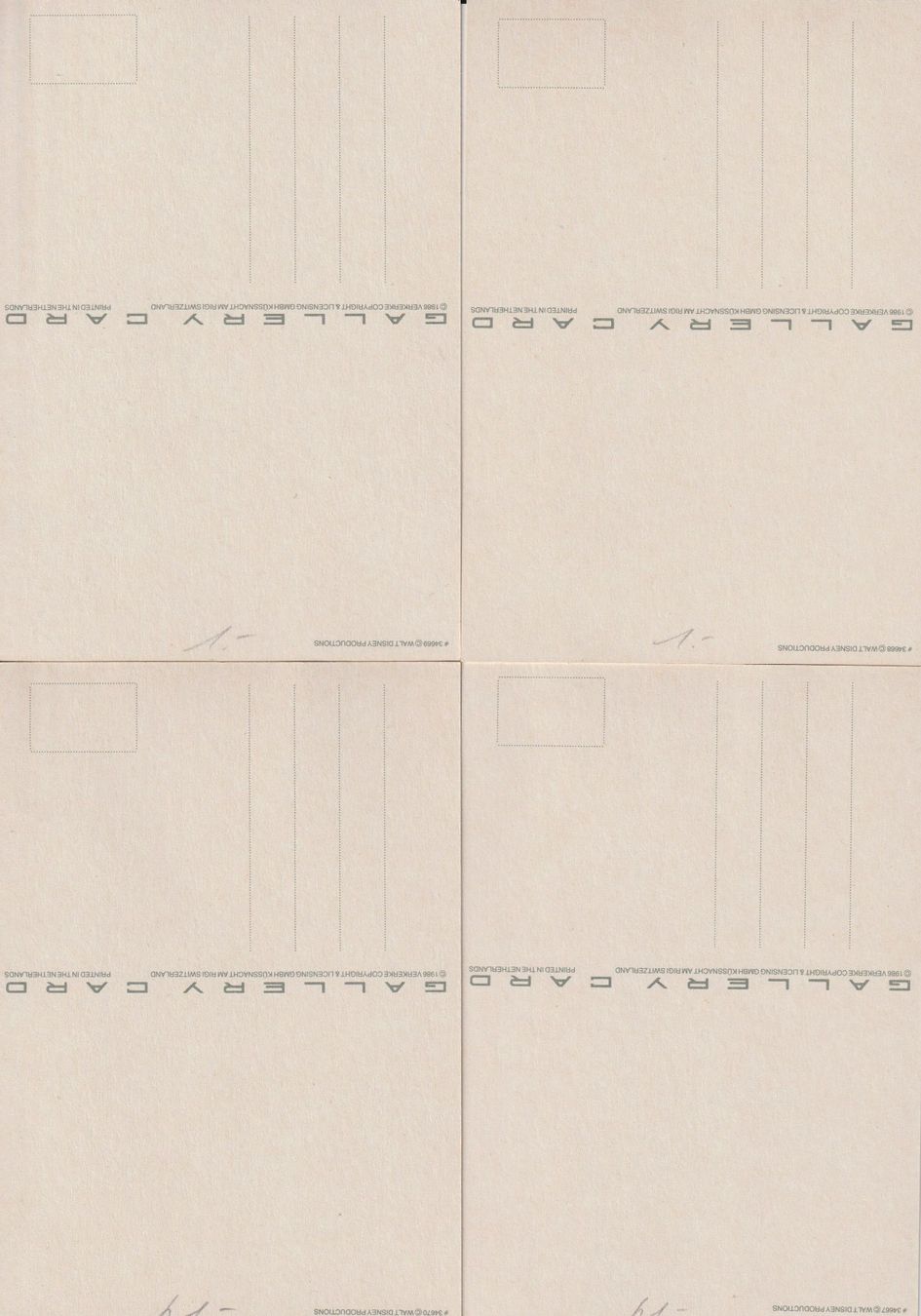 Cartoline postali: 4 Ak Disney's Micky Mouse, Plakatkunst im Postkartenformat – Usato da Bedigliora venduto da positano 1