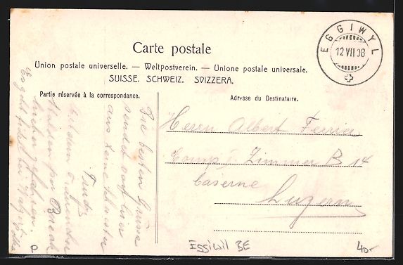 Cartoline postali: Eggiwyl, Ortsansicht aus der Vogelschau  – Usato da Berlin venduto da bartko-reher 1