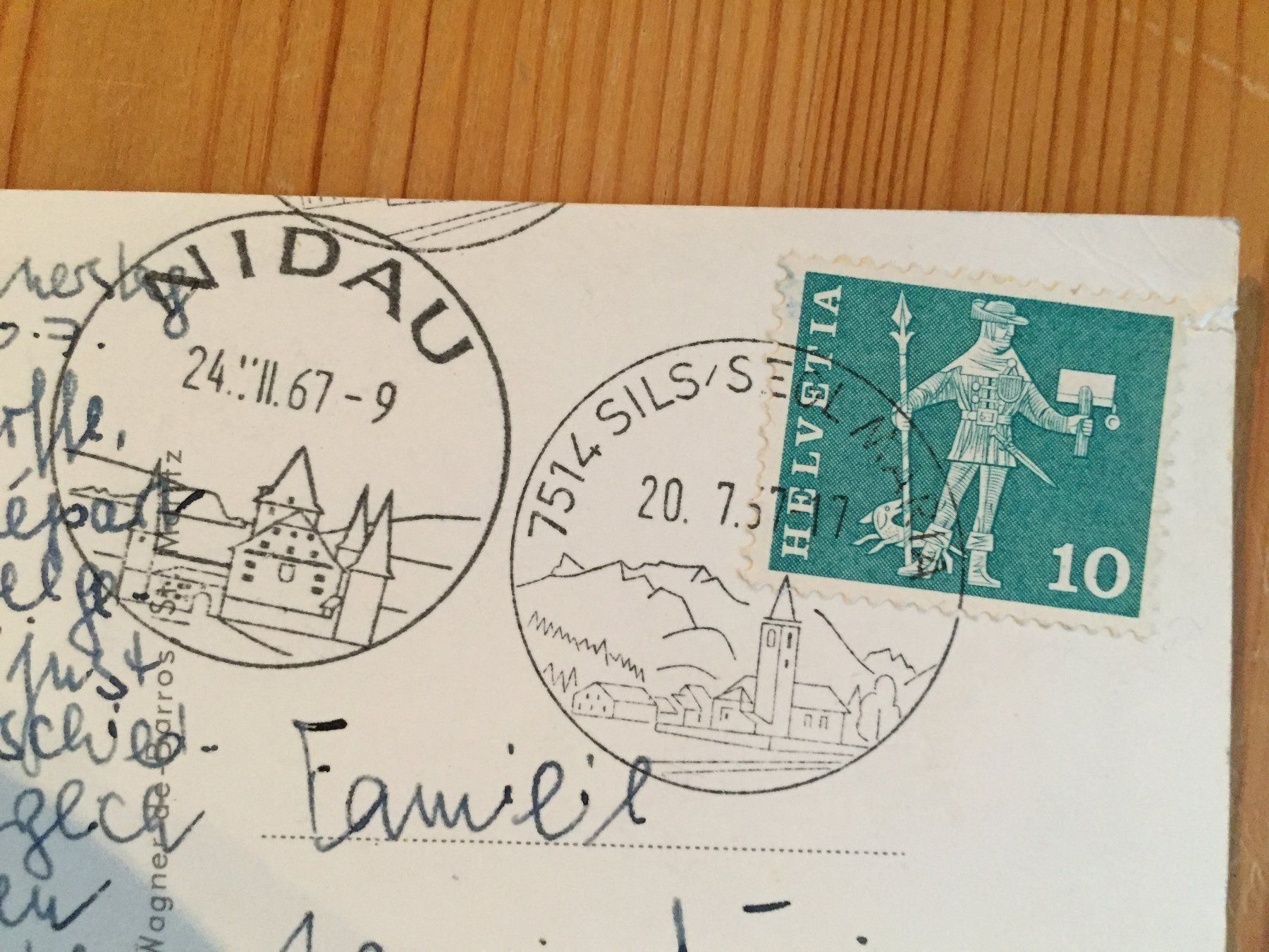Cartoline postali: Fex - Platta mit Piz Longhin - AK 1967 – Usato da Oberuzwil venduto da Henri09 1