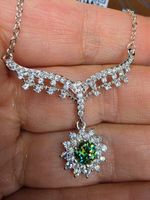 Collier argent avec diamant de moissanite de 0,5 ct certifié