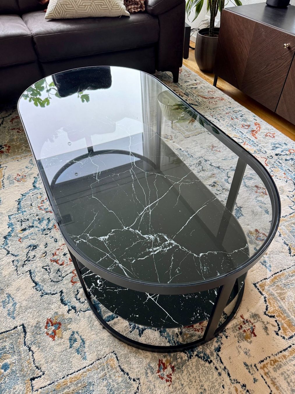 Tische: Coffee Table Marmor-Optik Glas – Gebraucht aus Rüschlikon von dav_nfm8