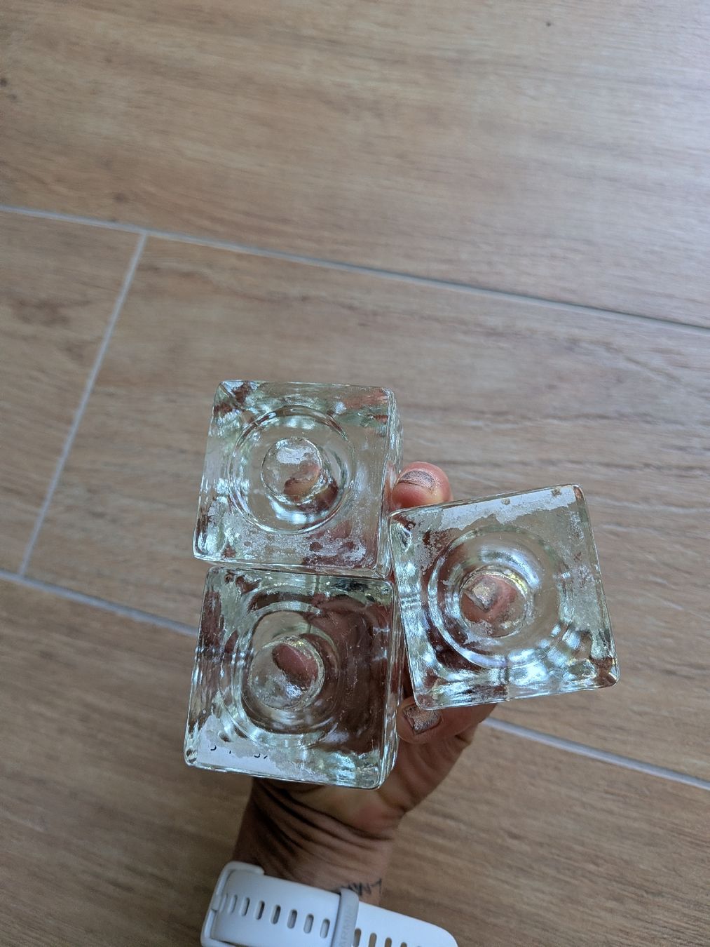 Portacandele: 3 Stk. Kerzenständer aus Glas – Usato da Eschenbach SG venduto da SanFranciscoCalifornia 1