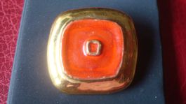 Brosche Fayence Berneck Vintage