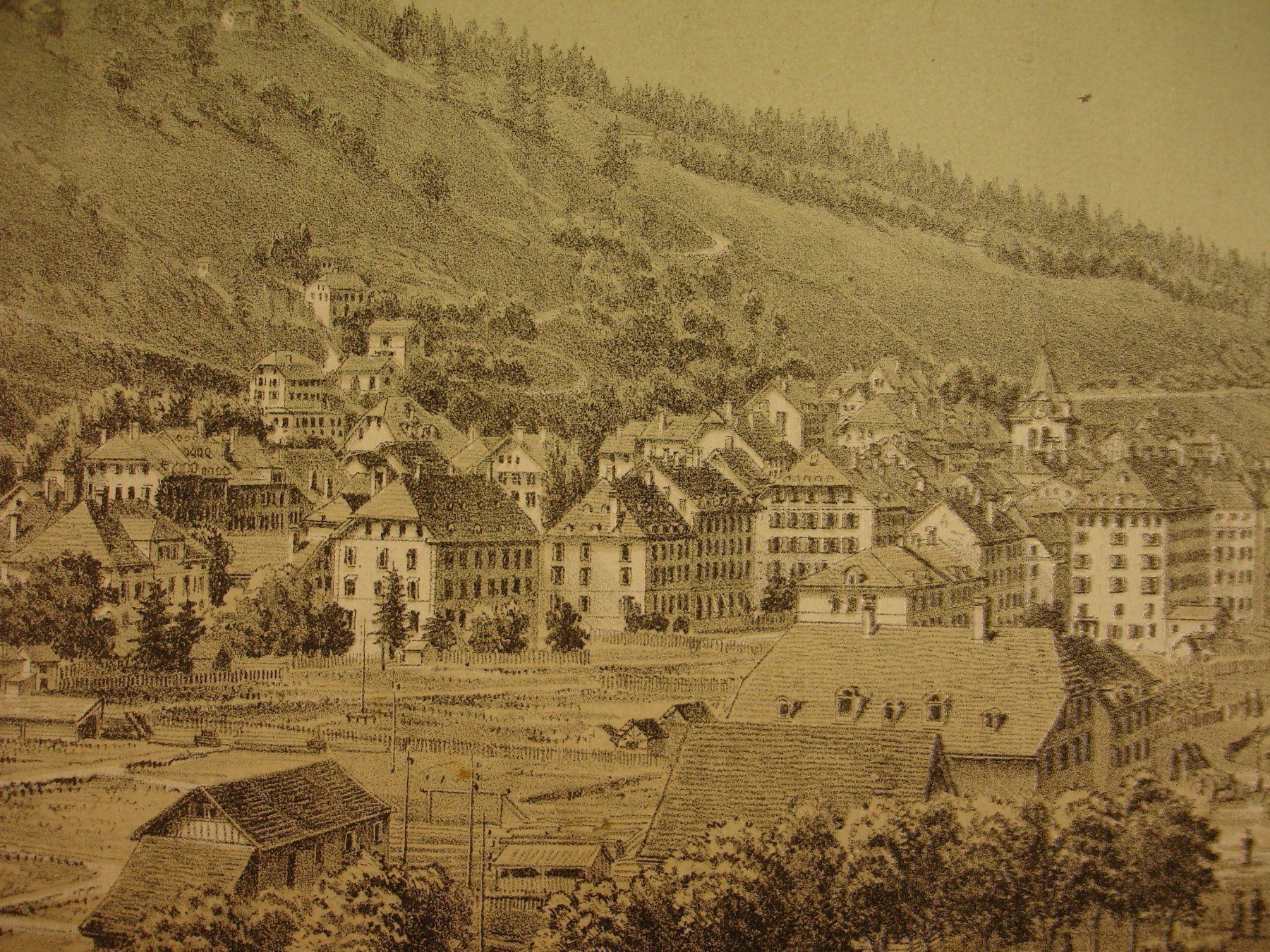 Grafica & Litografie: LE LOCLE, LITHOGRAPHIE 1881 – Usato da Grüningen venduto da Kartensammler 2