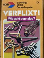 6 knifflige Metall-Geduldsspiele VERFLIXT guter Zustand