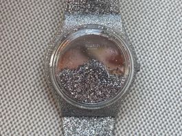 Swatch Gent, wenig getragen, silber/ Lederband