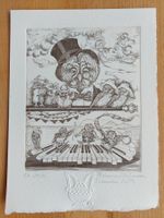 Exlibris Marianna Antonacci - Original Radierung Eulen sign.
