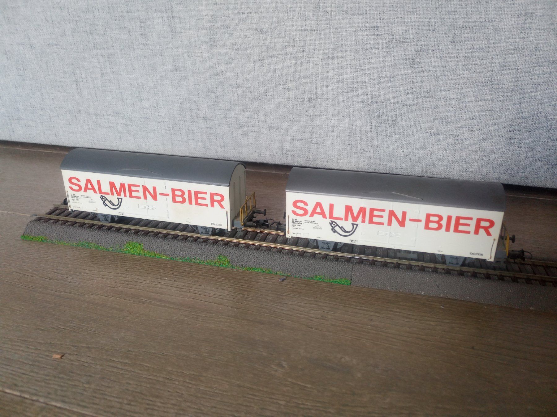 Aku Modellini di ferrovie: 2 wagons Salmen-Bier 1/87 - AKU – Usato da Sion venduto da Stefan1938