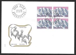 FDC Nr. 486 Viererblock Piz Palü ET Bern 17.9.1970
