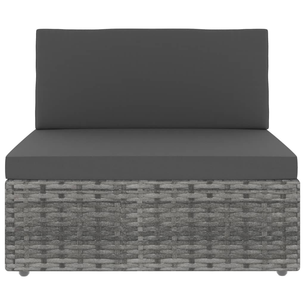 Divani: vidaXL Modulares 3-Sitzer-Sofa Poly Rattan Grau – Nuovo e nell'imballaggio originale da Baar venduto da vidaxl 7
