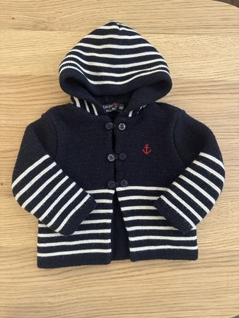 Baby Strickjacke dunkelblau gestreift Grösse 6M