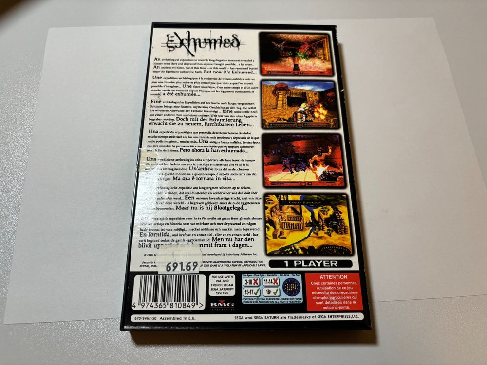 Jeu Sega Saturn "D" Version PAL - État Moyen, Incomplet, Pour Collectionneurs