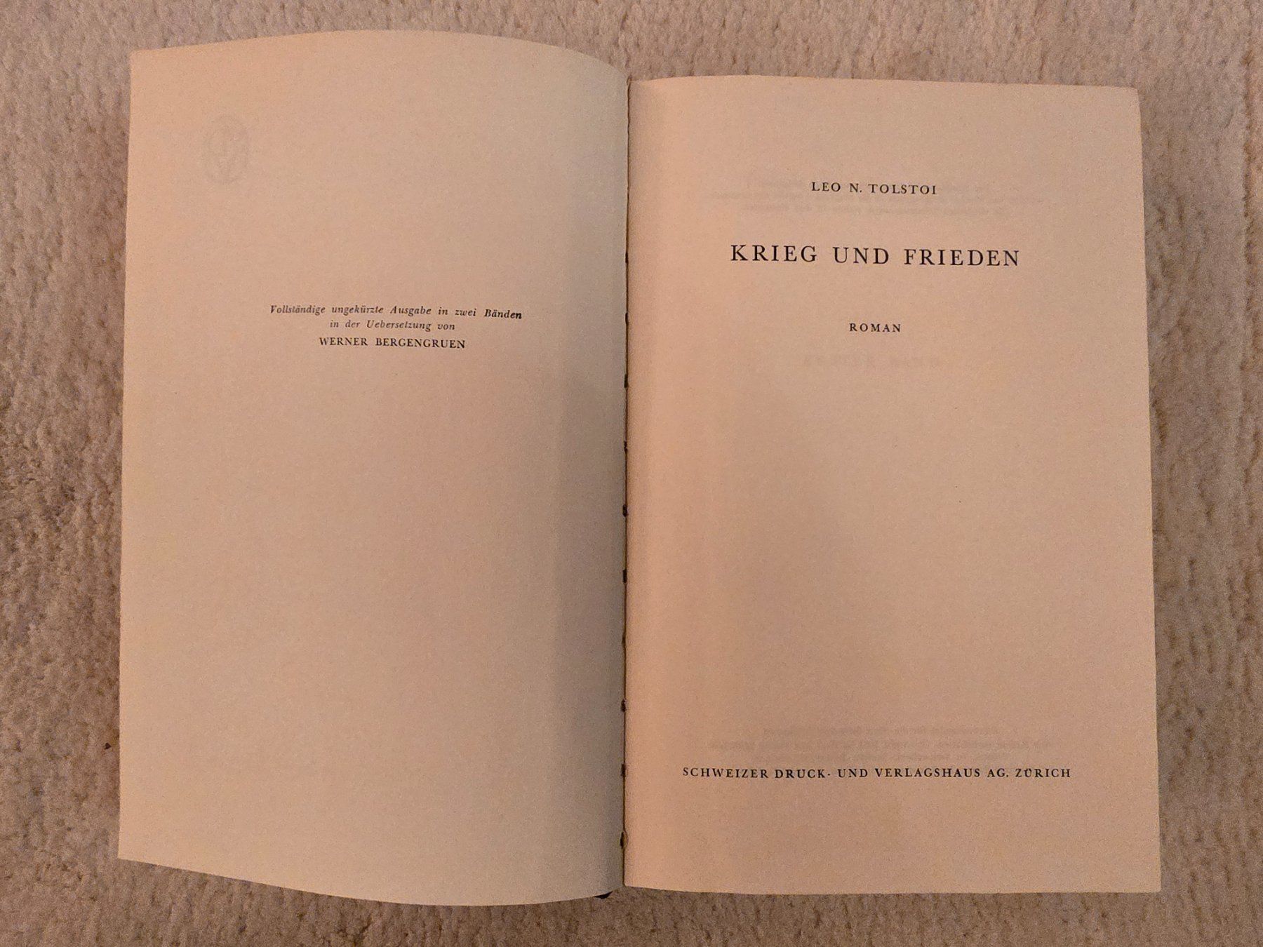 Bücher: L. Tolstoi, Krieg und Frieden – Gebraucht aus Zürich von ismy22 2
