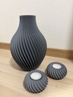 3D Blumenvase SET (Neu) Grau