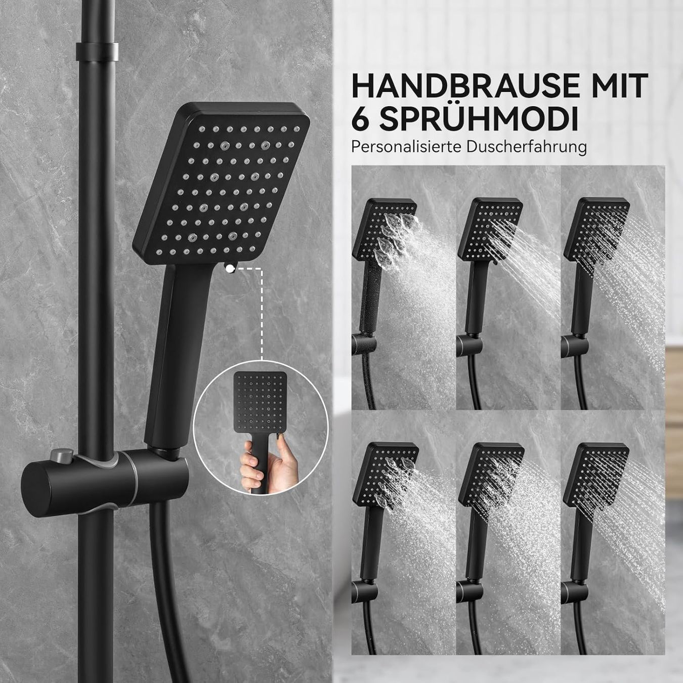 Duschen: Thermostat Duschsystem Regendusche 30cm Schwarz Komplettset – Neu und originalverpackt aus Neuhausen von apo_zn9s 5