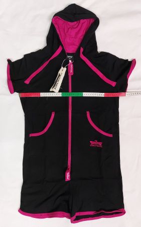 Neuer kurzer Overall / Jumpsuit Gr. XS schwarzpink