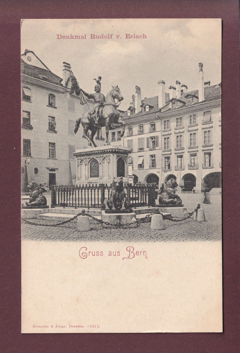 Cartoline postali: Gruss aus BERN - Denkmal Von Erlach – Usato da Pully venduto da nicecards