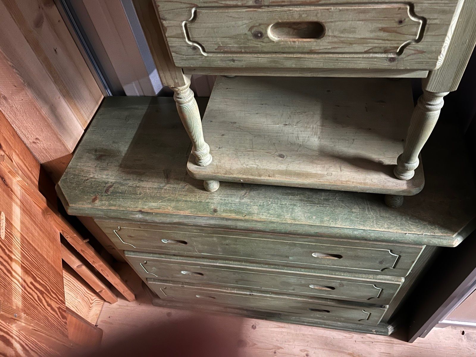 Cassettiere: Commode en bois brut (108x83x46) – Usato da St Martin venduto da andrevon 1