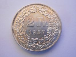 2 Fr. 1957 silber  vorz+