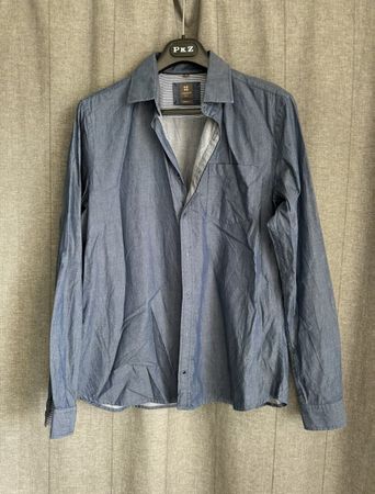 Manor Herren Hemd, blau, gemustert, Modern Fit, Grösse L