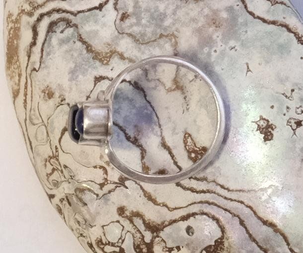 Anelli: Silberring Onyx und Lapislazuli Vintage – Usato da Zürich venduto da Melody2000 3