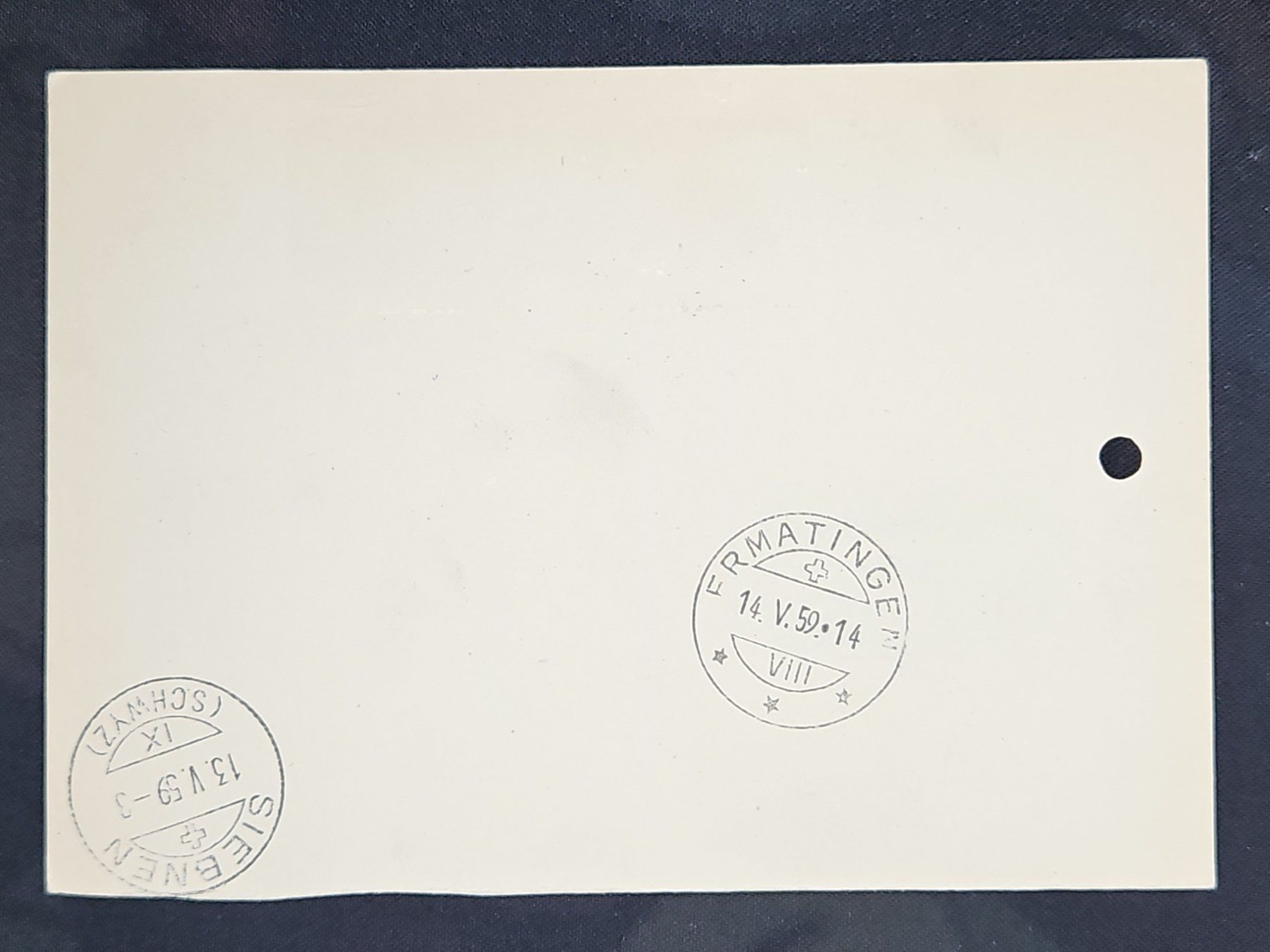 Tutti i francobolli: CL23 Carte Postale + Timbre Suisse 1959 – Usato da Cousset venduto da Patrick_Collections 1