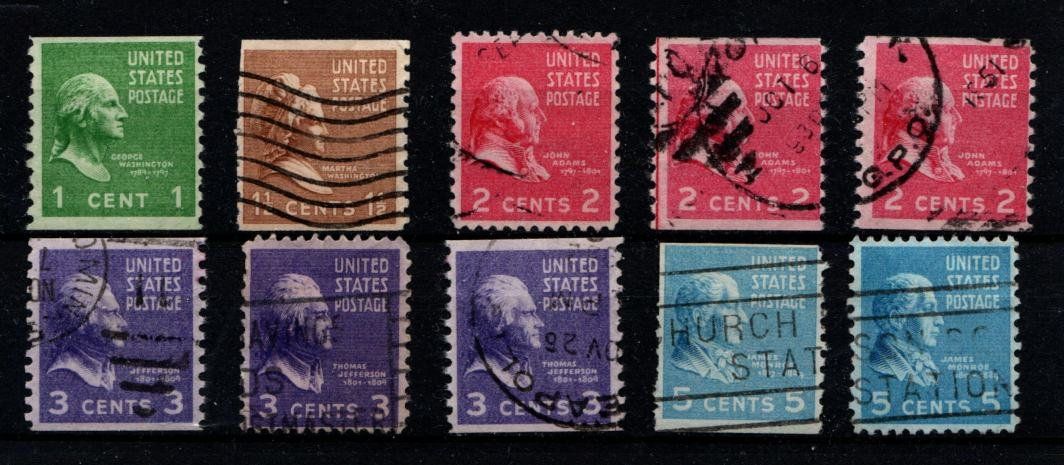 Tous les timbres: 10 timbres USA - 1938 - Obl. – D'occasion à Blonay par Leglaude_01