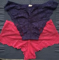 2 Unterhosen Spitze XL/XXL Pink Dunkelblau NEU!