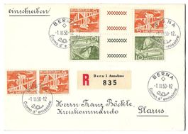 FDC-Brief Kehrdruck/Zwischensteg S60+S61+K41 ET-italienisch