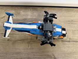 Lego Helikopter Modell blau weiss orange guter Zustand